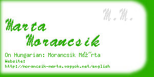 marta morancsik business card